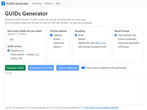 Image for GUIDsGenerator.com - A Modern GUID Generator Toolkit for Developers